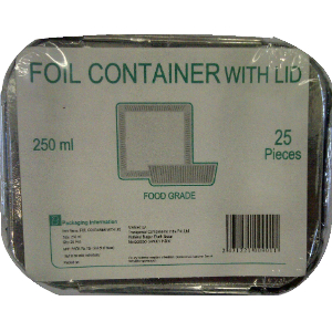 Foil Container (w/ Lid) 250ML&nbsp;25-Pcs