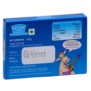 Mother Dairy Butter&nbsp;100-GMS