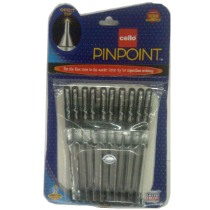 Cello Pin Point Black Ball Pen (Pack of 10)